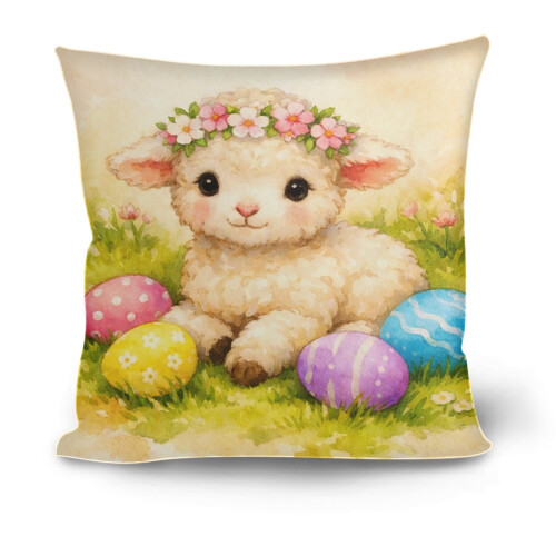 Față de pernă cu desen de Paște, decor pentru casă, 44x44 cm