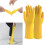 Gele rubberen afwashandschoenen, extra groot (28 cm). 1