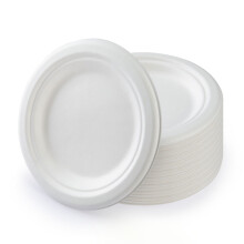 Assiettes en papier biodégradable de 15 cm (6 pouces), lot de 10