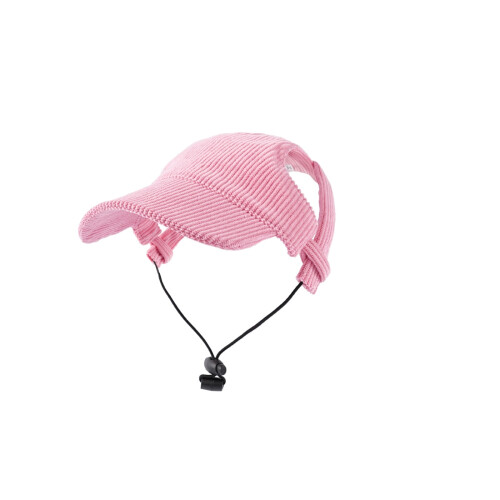 Corduroy Pet Sun Hat UV Protection Size M Pink