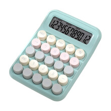 Calculadora padrão de bolso com visor LCD de 12 dígitos na cor verde.