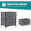 Nightstand Set of 2 Grey with 2 Drawers 6