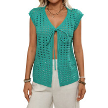 Women's Crochet Shrug Green XL