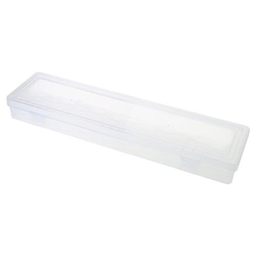Caja de herramientas rectangular transparente de 14 pulgadas