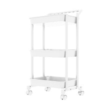 Chariot de rangement mobile en plastique Ă 3 niveaux, 75 x 30 cm