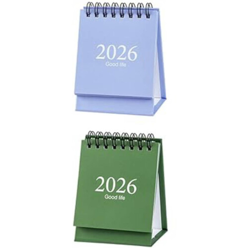 2026 Μίνι Επιτραπέζιο Ημερολόγιο Μηνιαίο Ημερολόγιο Τοίχου 2 τεμάχια