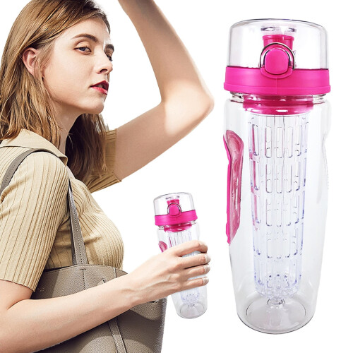 Plastic waterfles met fruitinfuser, lekvrij, 750 ml