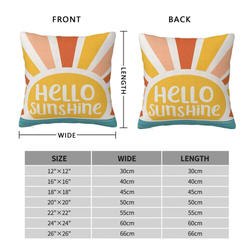 Housse de coussin décorative Sunshine style rustique 45,7 x 45,7 cm 1