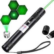 Puntatore laser verde ad alta potenza e lunga portata (2000 m) ricaricabile