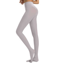 Meia-calça feminina transparente de nylon, cor sólida, branca