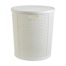 55L muovinen kudottu pyykkikori beige