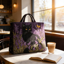 Bolso de hombro de lona estampada para mujer, gran capacidad 15,74x