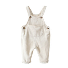 Corduroy Bib Overalls for Infants and Toddlers White 3-4