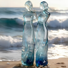 Statue de sœurs en résine transparente, cadeau d'amitié, 1 pièce
