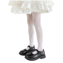 Girls Sheer Fishnet Tights with Heart Pattern, 9-13 Years