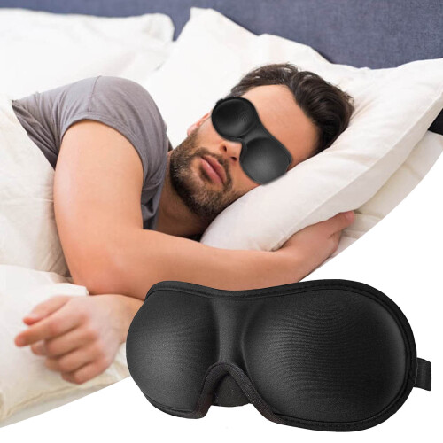 3D spací maska pro ženy, černá, pratelná v pračce