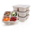 Boîte à lunch bento réutilisable, 4 compartiments, beige, 16,5 x 15,5 x 5,5 cm 1