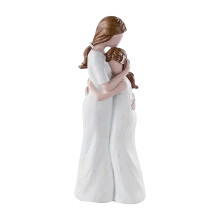 Sculpture souvenir mère-fille en résine 20 x 15 cm