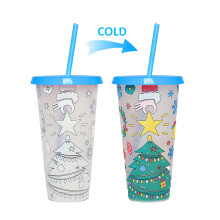 Gobelet isotherme de Noël 710 ml avec couvercle et paille