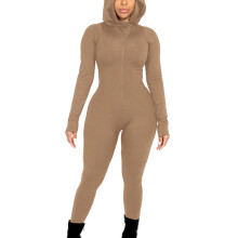 Långärmad sömlös yogajumpsuit för kvinnor