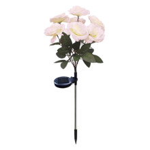 Lampe solaire en forme de rose pour extérieur, étanche, 7 LED, 63 cm (24,8 pouces)