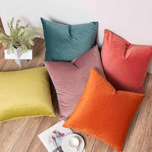 Ensemble de 2 housses de coussin en velours 50 x 50 cm 1