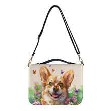 Corgi Butterfly Daisy Bijbelhoes Lederen Draagbaar Dagboek