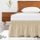 Saia de cama envolvente com elástico e babado, tamanho queen, 40 cm (16 polegadas), cor areia. 1