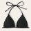 Top de bikini acolchado negro liso para mujer 2