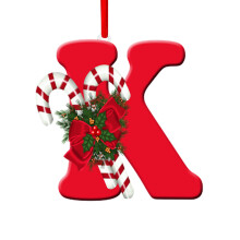 Enfeite de letras para pendurar na árvore de Natal (26 letras)