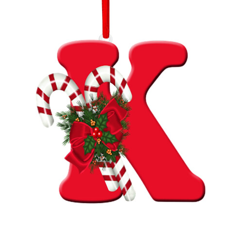 Enfeite de letras para pendurar na árvore de Natal (26 letras)