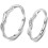 Love Knot Ring Set S925 Sterling Silver Adjustable Couples 1