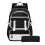 Rucsac de damă din nailon alb-negru, 45 cm 1