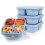 Boîte à lunch bento réutilisable, 4 compartiments, bleue, 6,5 x 6,1 x 2,17 1