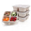 Boîte à goûter Bento réutilisable beige à 4 compartiments 1