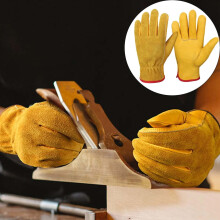 Guantes de trabajo de piel de vacuno con dedos reforzados (1 par)