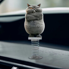 Akrylkattefigur med genert killing, bobblehead, 1 stk.