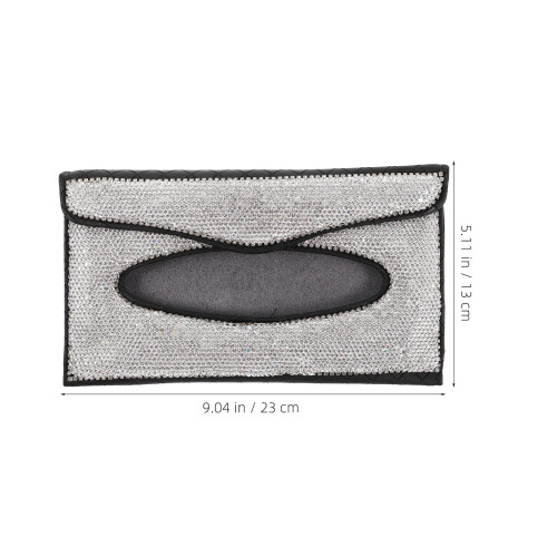 Porta-lenços para quebra-sol de carro com strass em PU (1 peça) 1