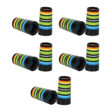 Golfijzerferrules met kleurrijke strepen, 10 stuks, 0,35" x 0,37"