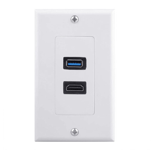 Placa de parede com HDTV4K e portas USB 3.0