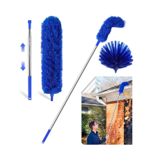 Plumeau à toiles d'araignée avec manche extensible 15-100 pouces Bleu 1 plumeau