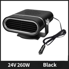 24V svart bærbar bilvarmer defroster 1000W
