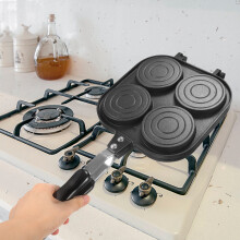 Non-stick firehullspanne i aluminiumslegering, 1 stk.