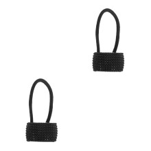 Schwarzes Acryl-Haarband mit Gummizug für Pferdeschwanz (2er-Set)