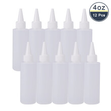 Plastic lijmflesjes wit 12,5 x 4,2 cm 120 ml 12 stuks