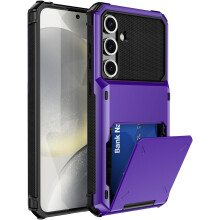 Purple Flip Wallet Case for Galaxy A35 5G with Hidden Card