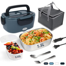 Chauffe-repas portable 12V/24V/110V 80W 1,5L Acier inoxydable