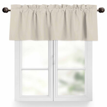 Cantonnière beige à œillets 42 x 12 po, tamisante, 1 panneau