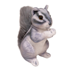 Zachte knuffel in de vorm van een eekhoorn, grijs, 18 cm