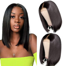 HD Lace Bob Parykk 12 tommer Rett Ekte Hår 13x4 Frontal